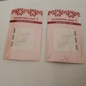 GapKids Iron-on Initial Letter “J” Rhinestone Customize Your T-Shirt - Set of 2